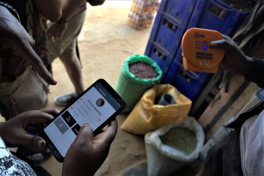 Using PaygOPs software on mobile phone in the community